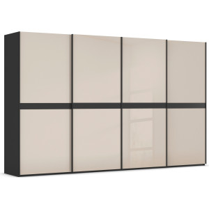 rauch Schuifdeurkast Kledingkast kast garderobe slaapkamerkast SCALE-LINE edel uiterlijk met buikband in corpuskleur met glasfront made in germany