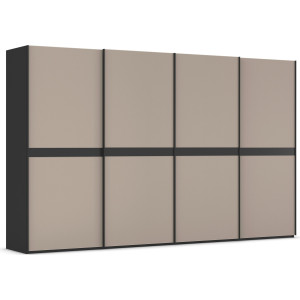 rauch Schuifdeurkast Kledingkast kast garderobe slaapkamerkast SCALE-LINE edel uiterlijk met buikband in corpuskleur met glasfront made in germany