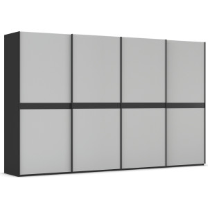 rauch Schuifdeurkast Kledingkast kast garderobe slaapkamerkast SCALE-LINE edel uiterlijk met buikband in corpuskleur met glasfront made in germany