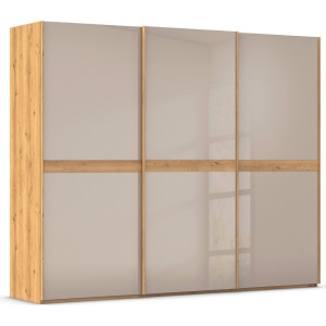 rauch Schuifdeurkast Kledingkast kast garderobe slaapkamerkast SCALE-LINE edel uiterlijk met buikband in corpuskleur met glasfront made in germany