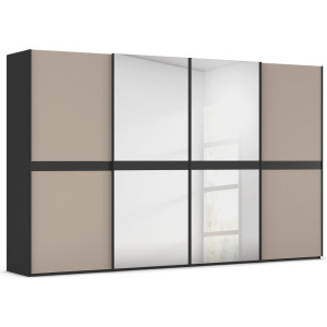 rauch Schuifdeurkast Kledingkast kast garderobe slaapkamerkast SCALE-LINE edel uiterlijk met buikband met glas/spiegel-front made in germany