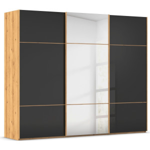 rauch Schuifdeurkast Kledingkast kast garderobe slaapkamerkast SCALE-TRIO edel drievoudig front met 2 sierlijsten spiegel/glas made in germany
