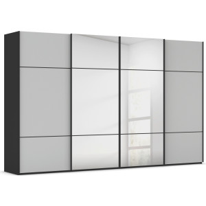 rauch Schuifdeurkast Kledingkast kast garderobe slaapkamerkast SCALE-TRIO edel drievoudig front met 2 sierlijsten spiegel/glas made in germany