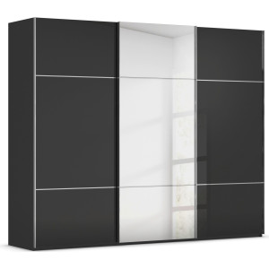 rauch Schuifdeurkast Kledingkast kast garderobe slaapkamerkast SCALE-TRIO edel drievoudig front met 2 sierlijsten spiegel/glas made in germany