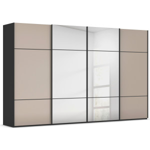 rauch Schuifdeurkast Kledingkast kast garderobe slaapkamerkast SCALE-TRIO edel drievoudig front met 2 sierlijsten spiegel/glas made in germany