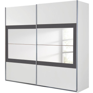 rauch Zweefdeurkast Kleiderschrank Schrank Garderobe TARRAGONA in 3 Breiten, in 3 breedten, spiegelmiddendeuren met frame in contrastkleur