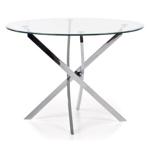 Glazen eettafel Raymond 100 cm breed Chrome