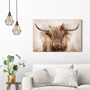Reinders! Artprint Highlander in bloemen