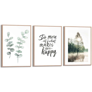 Reinders! Artprint Natuur bomen - zon - wandelen - blij (3-delig)