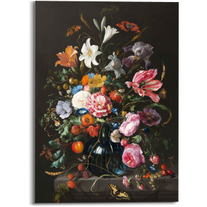 Reinders! Print op glas Artprint op glas stilleven met bloemen Mauritshuis - oude meester