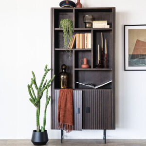 Eleonora Boekenkast 'Remi' Mangohout, 200 x 96cm, kleur Bruin