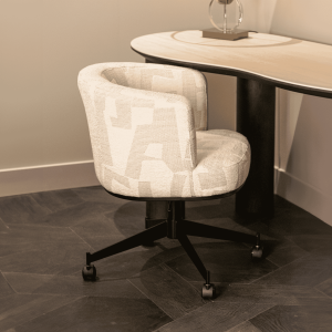 Richmond Draaibare Eetkamerstoel 'Rochenne' Op wielen, kleur Beige