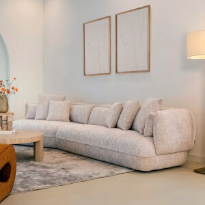 Richmond 4-zits Bank 'Rodina' Chenille, kleur Crème