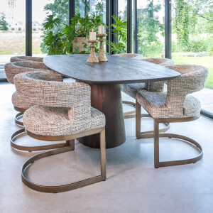 Richmond Deens Ovale Eettafel 'Alix' Mangohout, 230 x 120cm