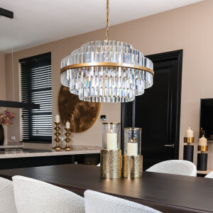 Richmond Hanglamp 'Desire' Crystal, 65cm, kleur Brushed Gold