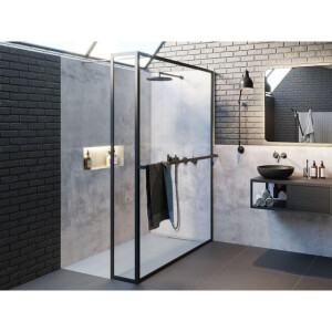 Riho Lucid GD402 inloopdouche L - 200x120x30cm - zwart G005035121