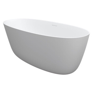 Riho Oval vrijstaand bad - 175x80cm - solid surface - incl. zitje - incl. hoofdkussen - mat wit SW857814/SW49613/SW49609