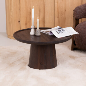 Eleonora Ronde Salontafel 'Ron' Mangohout, kleur Bruin, 66cm