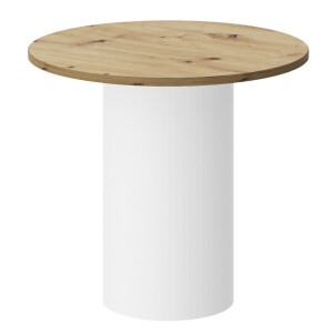 Ronde salontafel Alto 60 cm artisan eiken met wit mat