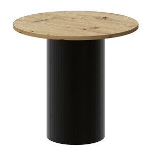 Ronde salontafel Alto 60 cm artisan eiken met zwart mat