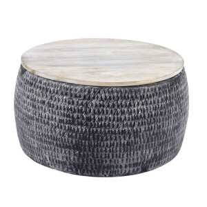 Ronde salontafel Sardo 60 cm breed grijs mango hout