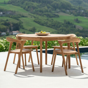 Ethnicraft Ronde Tuintafel 'Bok' Teakhout, 125cm, kleur Naturel