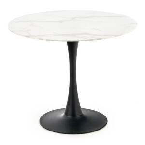 Ronde eettafel Ambrosio 90 cm marmer wit
