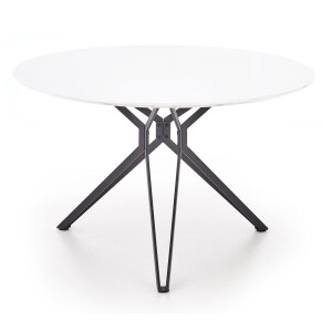 Ronde eettafel Pixel 120 cm breed in hoogglans wit