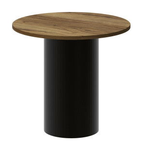Ronde salontafel Alto 60 cm eiken met zwart mat
