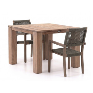 ROUGH-Batang Rope/ROUGH-X 100cm dining tuinset 3-delig stapelbaar - Laagste prijsgarantie!