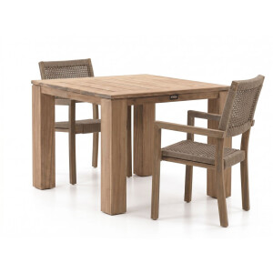 ROUGH-Batang Rope/ROUGH-X 100cm dining tuinset 3-delig stapelbaar - Laagste prijsgarantie!