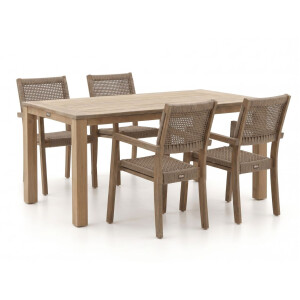 ROUGH-Batang Rope/ROUGH-X 200cm dining tuinset 5-delig stapelbaar - Laagste prijsgarantie!