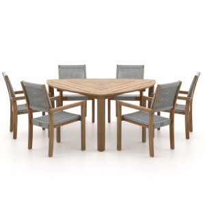 ROUGH Batang/ROUGH-S 170cm dining tuinset 7-delig stapelbaar - Laagste prijsgarantie!