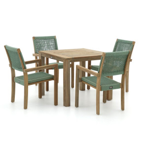 ROUGH Batang/ROUGH-S 90cm dining tuinset 5-delig stapelbaar - Laagste prijsgarantie!