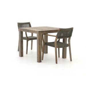 ROUGH-L Rope/ROUGH-S 90cm dining tuinset 3-delig stapelbaar - Laagste prijsgarantie!