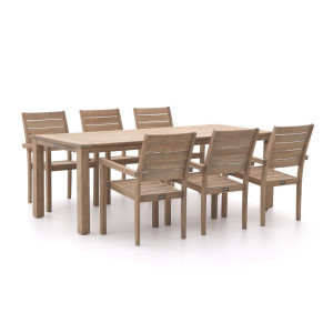 ROUGH-S 220cm dining tuinset 7-delig stapelbaar - Laagste prijsgarantie!