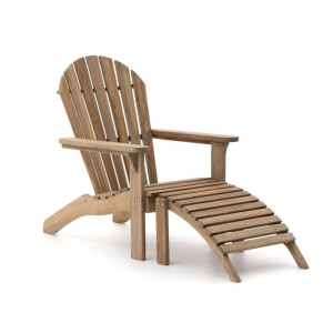 ROUGH-S Adirondack lounge tuinstoel met voetenbank - Laagste prijsgarantie!