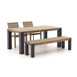 ROUGH-S/ROUGH-X 180cm dining tuinset met bank 4-delig stapelbaar - Laagste prijsgarantie!