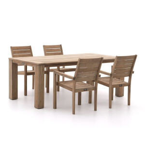 ROUGH-S/ROUGH-X 200cm dining tuinset 5-delig stapelbaar - Laagste prijsgarantie!