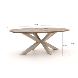 ROUGH-Y Ellips dining tuintafel 240x120cm - Laagste prijsgarantie!
