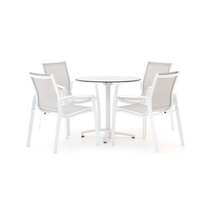 R&S Design Altea/Canzo ø 80cm dining tuinset 5-delig stapelbaar - Laagste prijsgarantie!