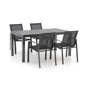 R&S Design Altea/Fidenza 160cm dining tuinset 5-delig stapelbaar - Laagste prijsgarantie!