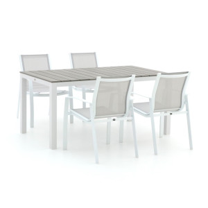 R&S Design Altea/Fidenza 160cm dining tuinset 5-delig stapelbaar - Laagste prijsgarantie!