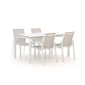 R&S Design Altea/Veneto 160cm dining tuinset 5-delig stapelbaar - Laagste prijsgarantie!