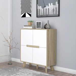 Artistiq Opbergkast 'Gonzalo' 102 x 80cm, kleur Naturel / Wit