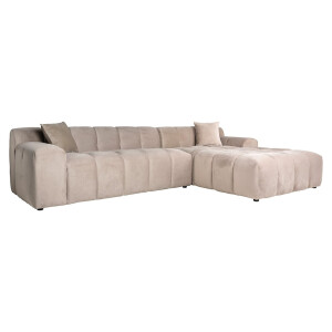 Richmond Loungebank 'Cube' Rechts, Velvet, kleur Khaki