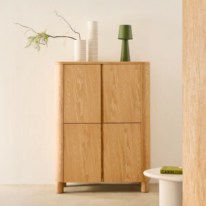 Kave Home Opbergkastje 'Salaya' Essenhout, 134 x 100cm