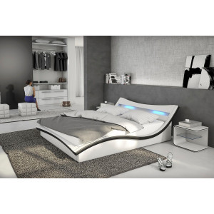 SalesFever Gestoffeerd bed met ledverlichting in het hoofdbord, design bed in een moderne look