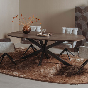 Tower Living Deens Ovale Eettafel 'San Marino' Eiken, 180 x 100cm