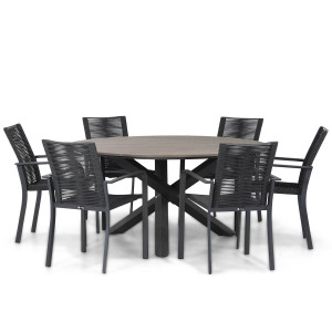 Santika Annisa/Ancona 150 cm dining tuinset 7-delig